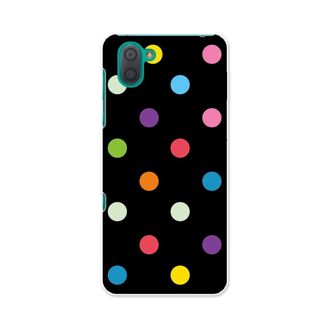 Rakuten - 808SH AQUOS R3 アクオス アールスリー 808sh softbank ソフトバンク スマホ カバー ケース スマホケース スマホカバー TPU ソフトケース 008707 水玉　カラフル　ブラック　黒　模様