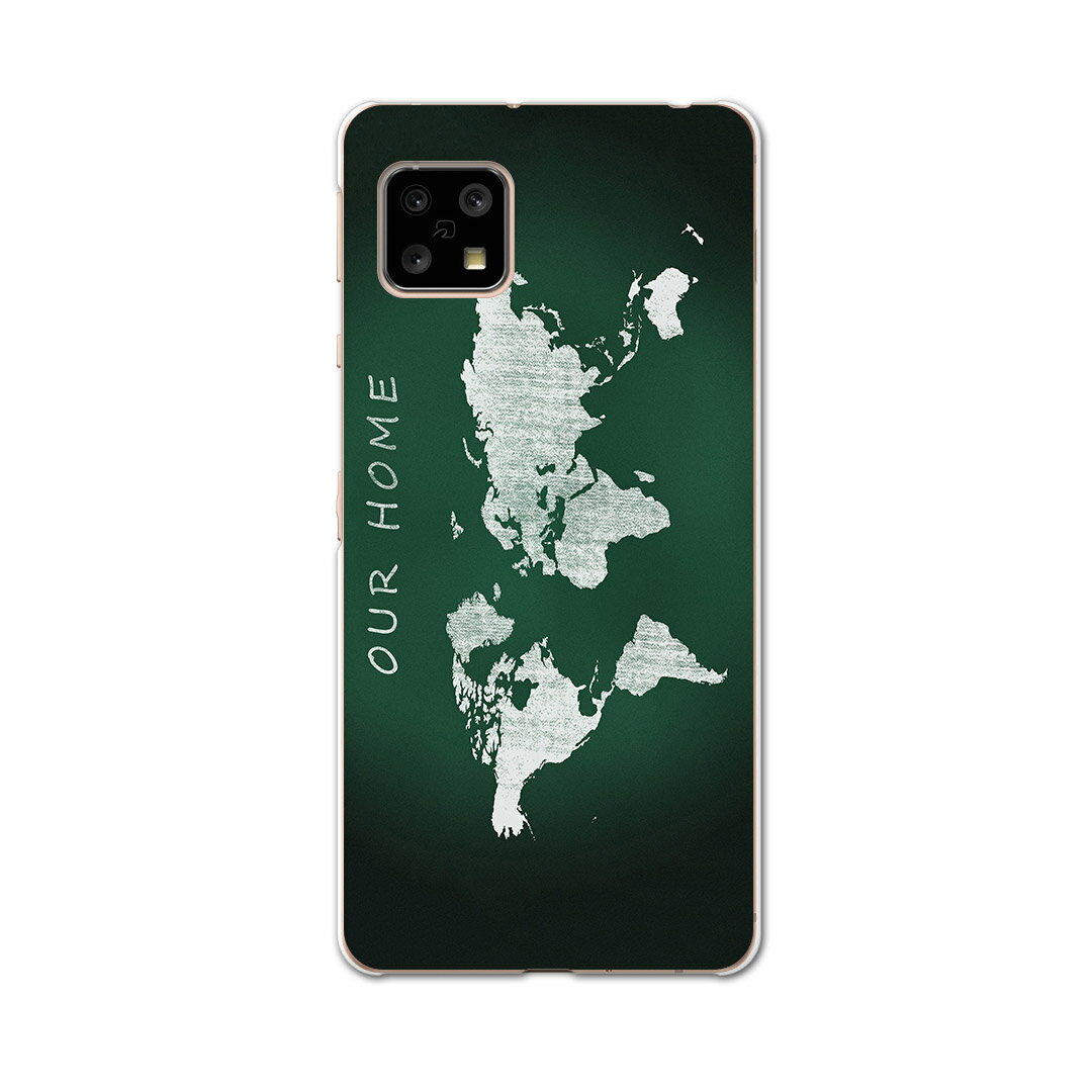 AQUOS sense5G 専用ケース ハードケース SH-53A docomo ドコモ igcase スマホカバー カバー ケース 000871 ユニーク 地図 世界地図