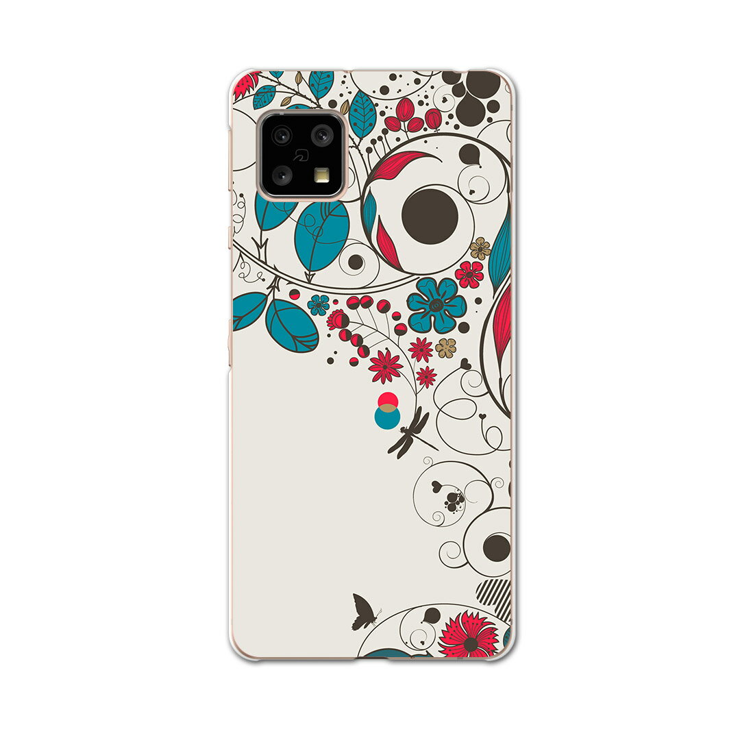 AQUOS Sense4 専用ケース ハードケース SH-41A docomo ドコモ igcase スマホカバー カバー ケース 001553 フラワー 花　バラ　イラスト(2.0)