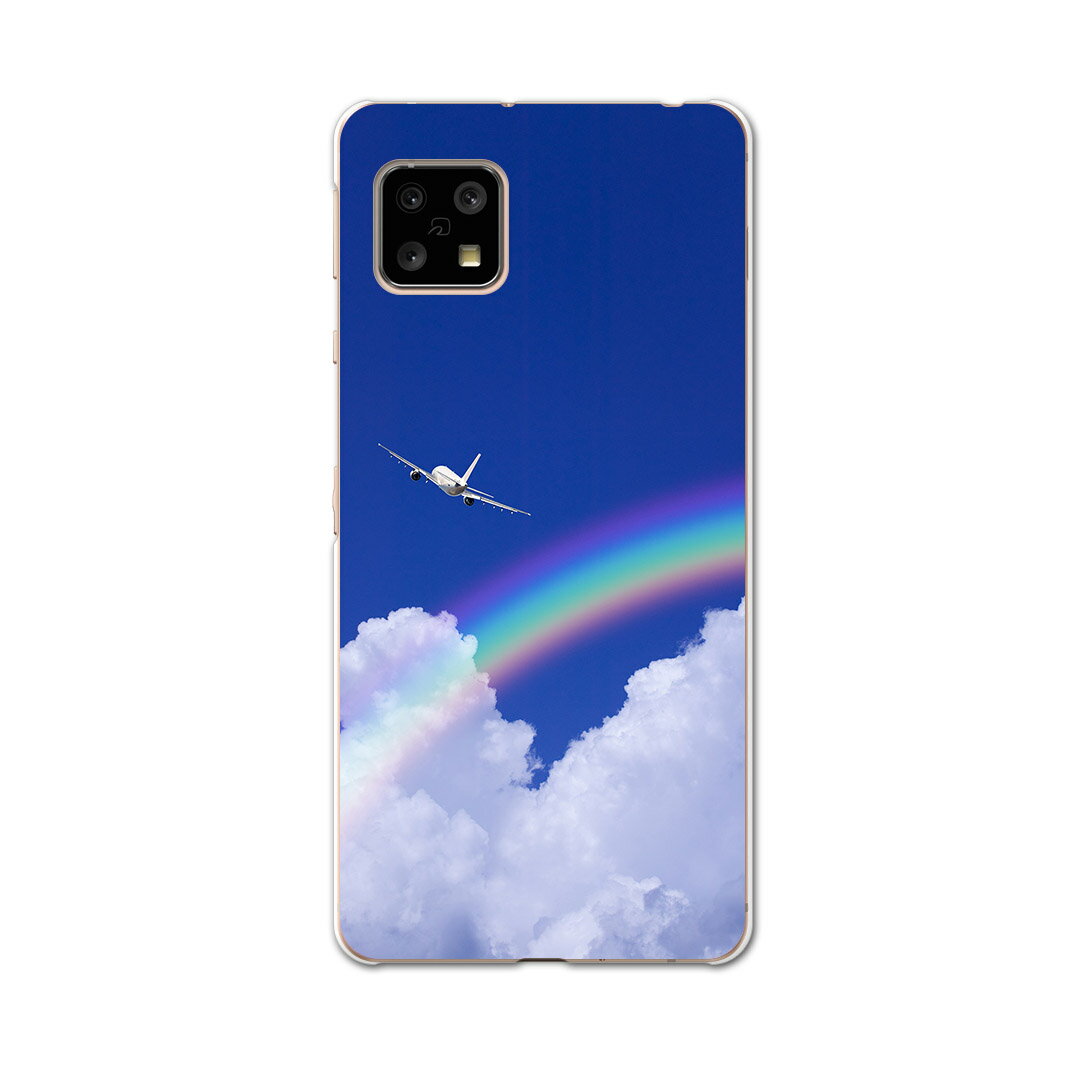 AQUOS Sense4 専用ケース ハードケース SH-41A docomo ドコモ igcase スマホカバー カバー ケース 004717 写真・風景 空　虹　写真