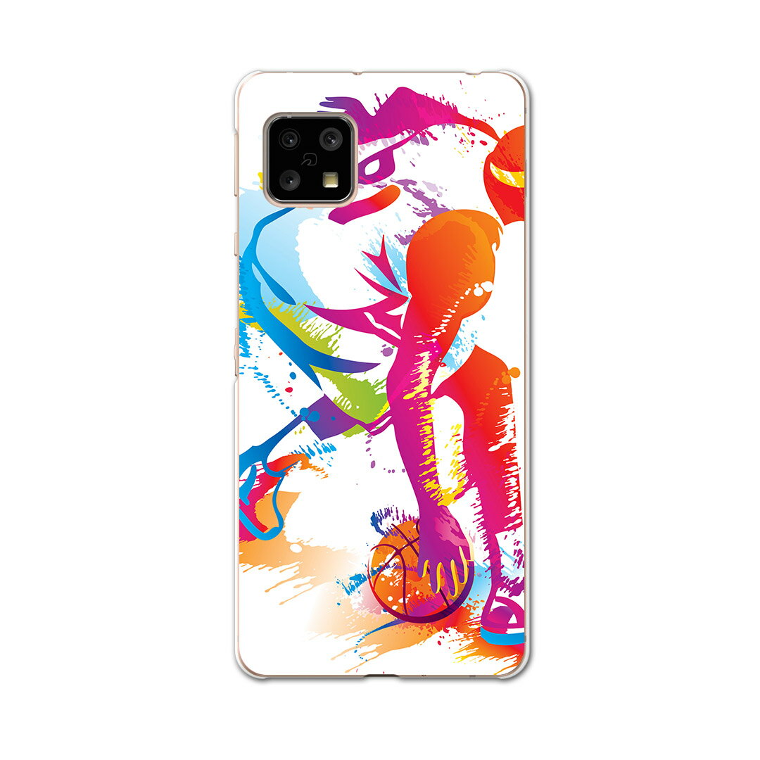 AQUOS Sense4 専用ケース ハードケース SH-41A docomo ドコモ igcase スマホカバー カバー ケース 004759 スポーツ バスケ　イラスト