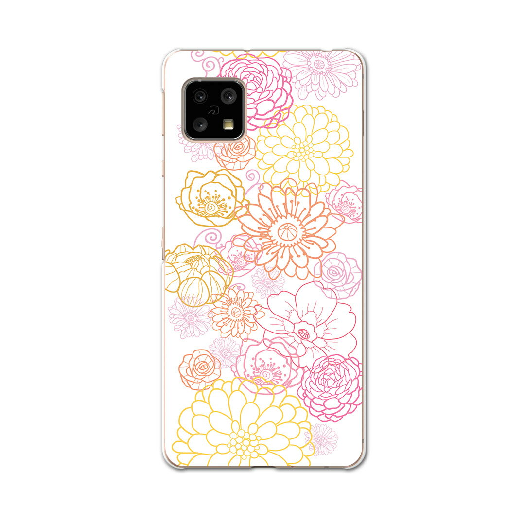 Mobile Phone Cases - AQUOS sense5G 専用ケース ハードケース SHG03 au igcase スマホカバー カバー ケース 004781 フラワー 花　フラワー　ピンク