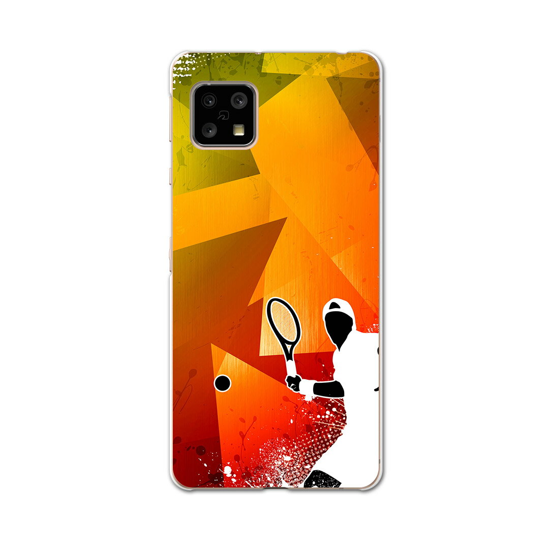 AQUOS sense5G 専用ケース ハードケース SHG03 au igcase スマホカバー カバー ケース 004825 スポーツ テニス　イラスト