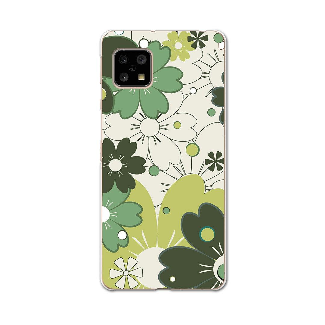 AQUOS Sense4 専用ケース ハードケース SH-41A docomo ドコモ igcase スマホカバー カバー ケース 007557 フラワー 花　フラワー　模様　緑　グリーン