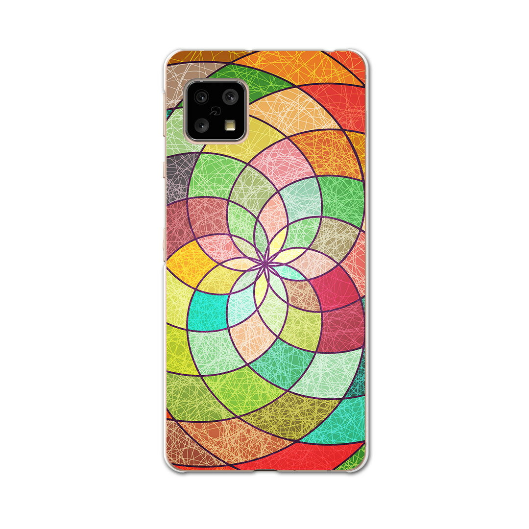 AQUOS Sense4 専用ケース ハードケース SH-41A docomo ドコモ igcase スマホカバー カバー ケース 008061 ユニーク カラフル　模様　ステンドグラス