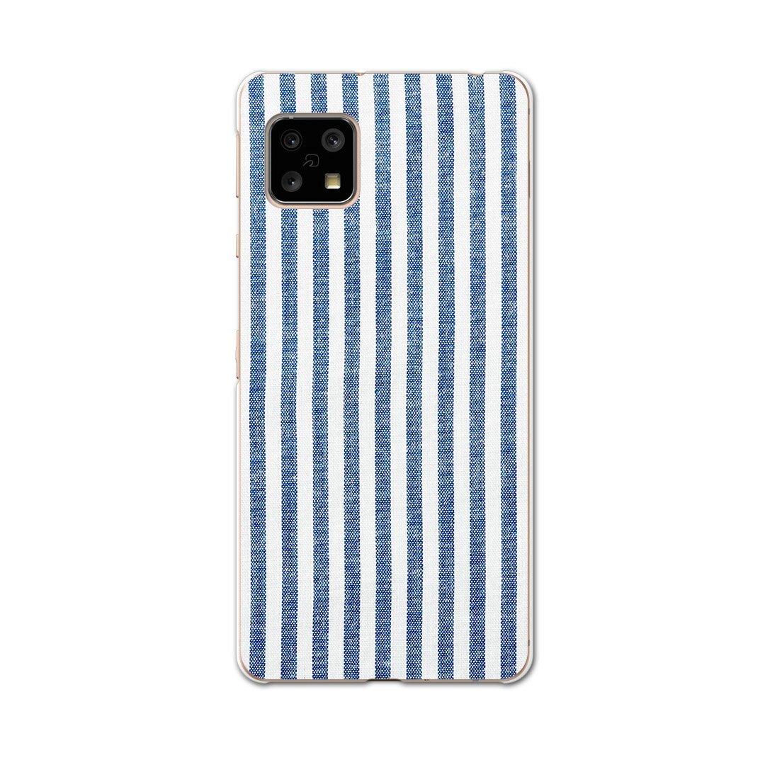 AQUOS sense5G 専用ケース ハードケース SH-53A docomo ドコモ igcase スマホカバー カバー ケース 008426 チェック・ボーダー 青　ブルー　ストライプ　模様