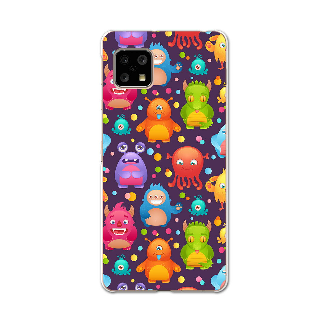 AQUOS sense5G 専用ケース ハードケース SH-53A docomo ドコモ igcase スマホカバー カバー ケース 008664 ユニーク モンスター　カラフル　キャラクター