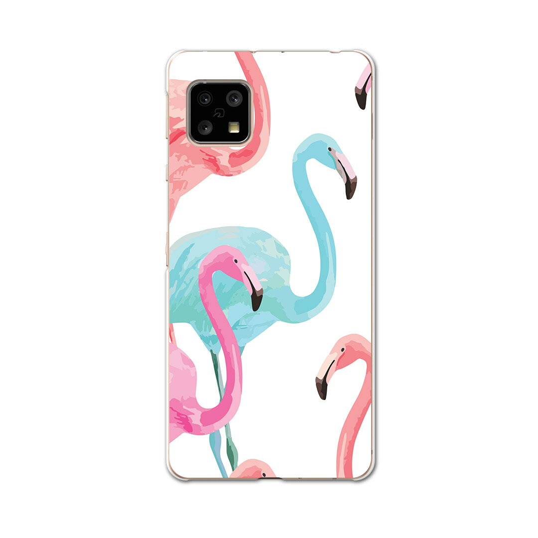 AQUOS Sense4 専用ケース ハードケース SH-41A docomo ドコモ igcase スマホカバー カバー ケース 011250 フラミンゴ　パステル　アニマル