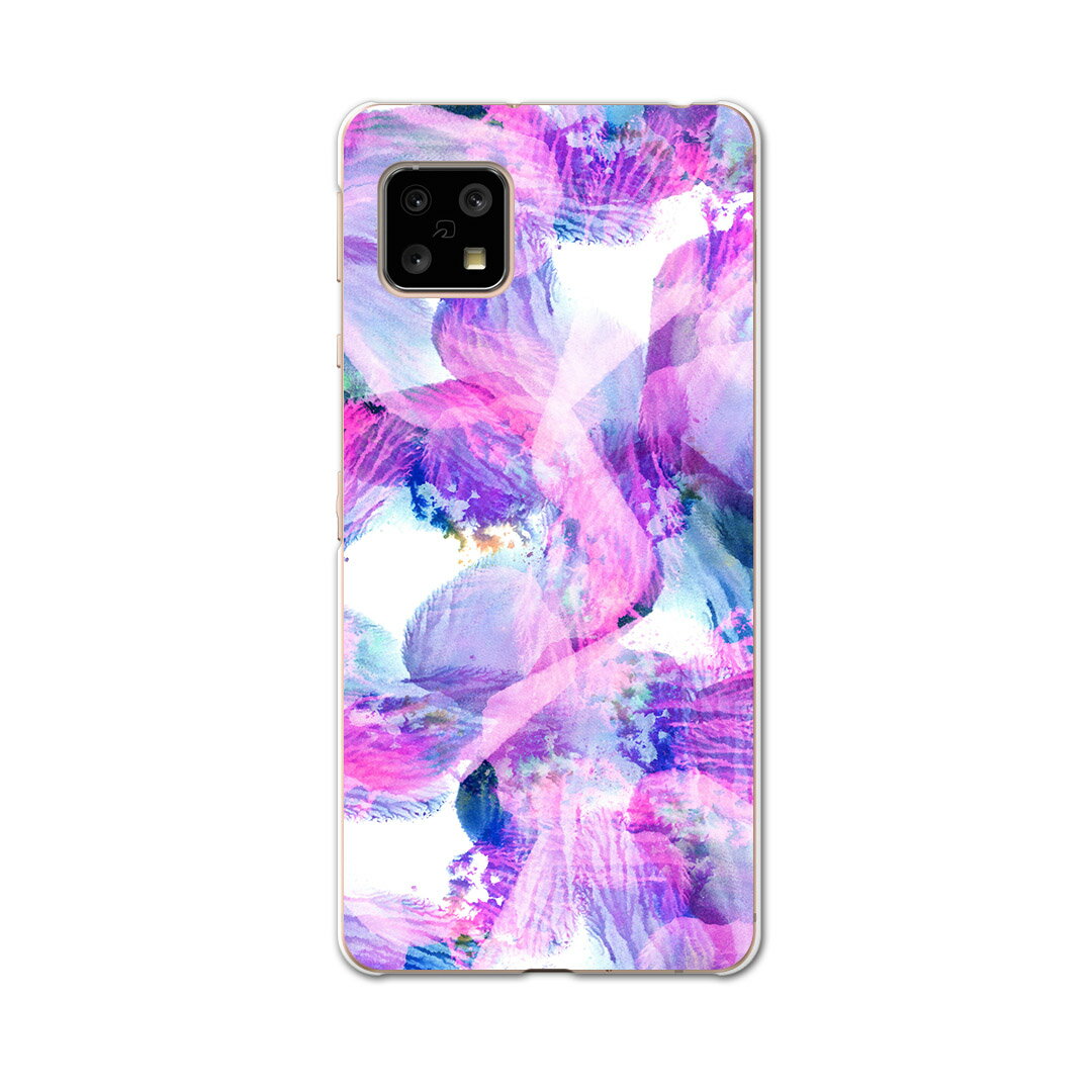 AQUOS Sense4 専用ケース ハードケース SH-41A docomo ドコモ igcase スマホカバー カバー ケース 012529 紫 ピンク 水彩