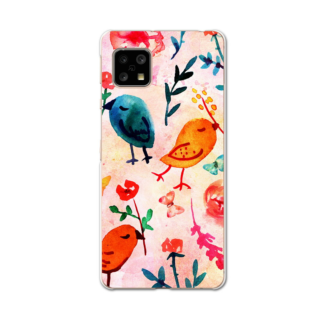 AQUOS Sense4 専用ケース ハードケース SH-41A docomo ドコモ igcase スマホカバー カバー ケース 014411 花　フラワー　鳥