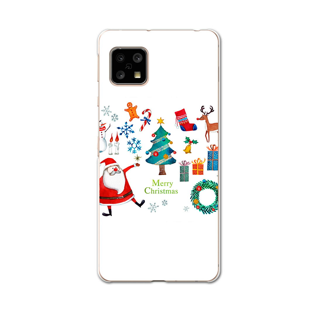 AQUOS sense5G 専用ケース ハードケース SH-53A docomo ドコモ igcase スマホカバー カバー ケース 015610 クリスマス クリスマスツリー サンタ