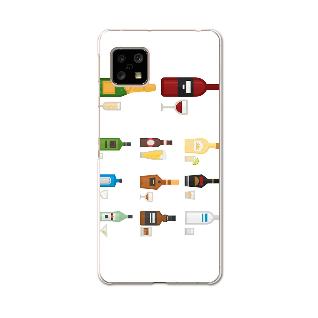 AQUOS sense5G 専用ケース ハードケース SHG03 au igcase スマホカバー カバー ケース 015703 瓶　お酒　ワイン　飲み物