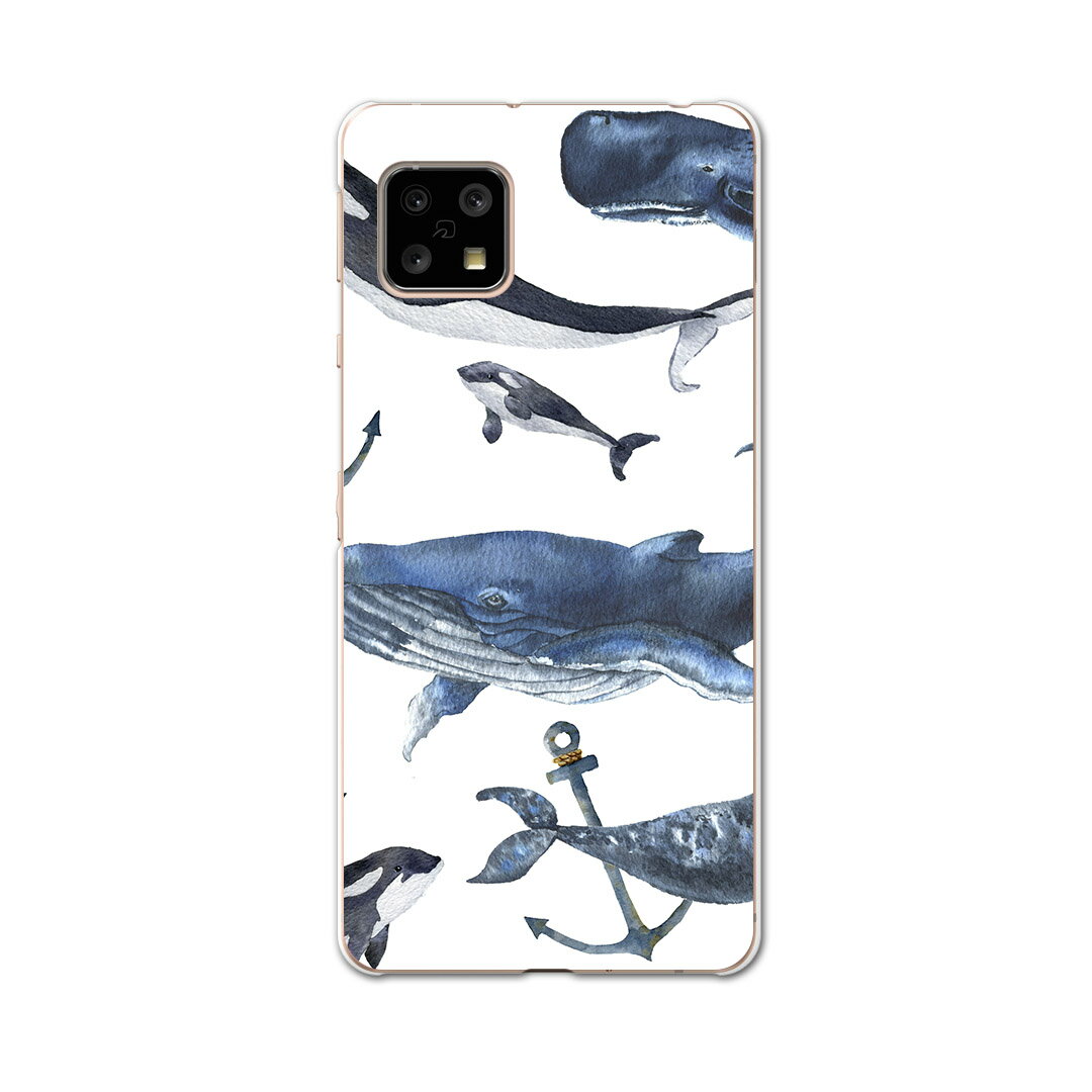 AQUOS sense5G 専用ケース ハードケース SH-53A docomo ドコモ igcase スマホカバー カバー ケース 015837 魚　海　くじら　シャチ