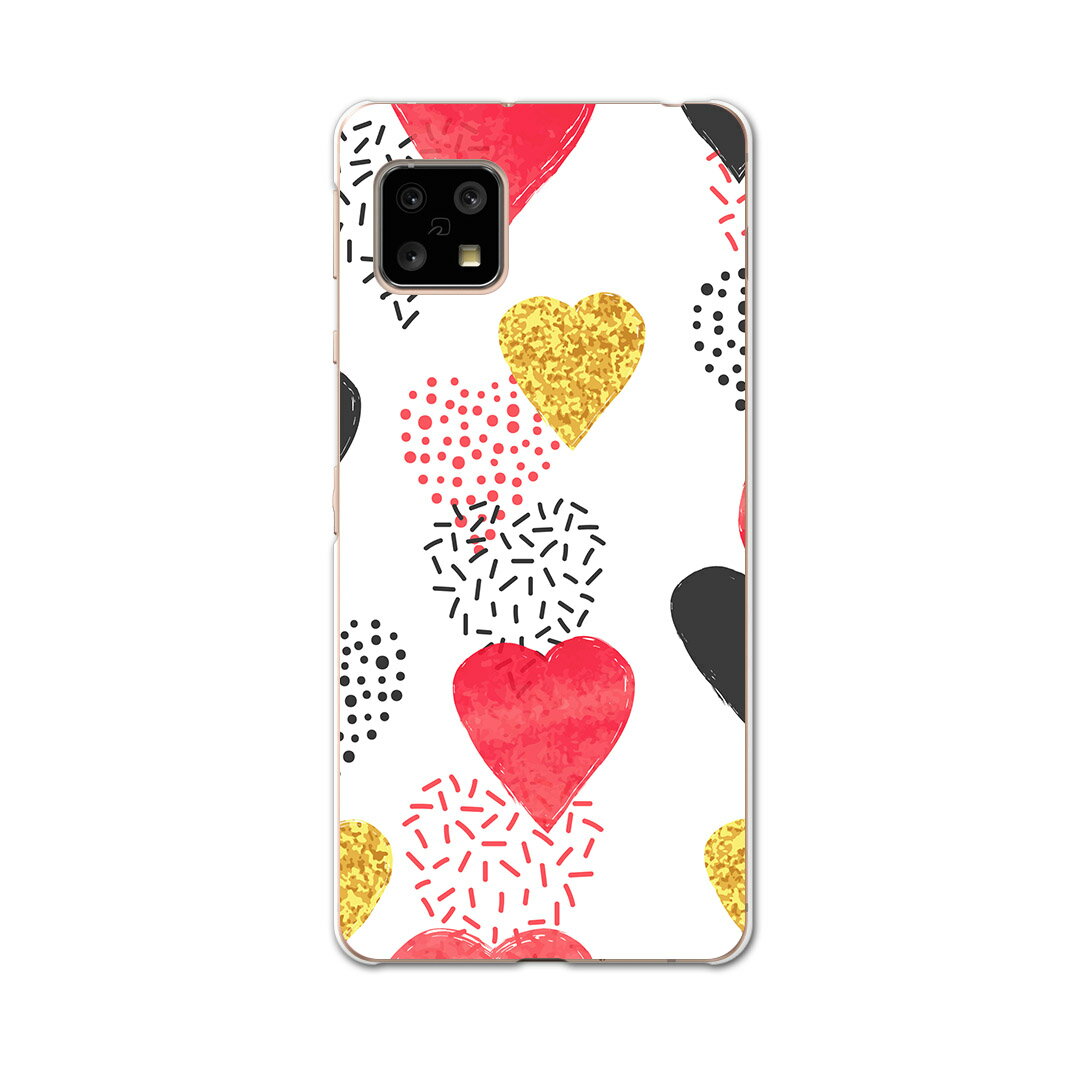 AQUOS sense5G 専用ケース ハードケース SHG03 au igcase スマホカバー カバー ケース 015940 ハート 赤 模様
