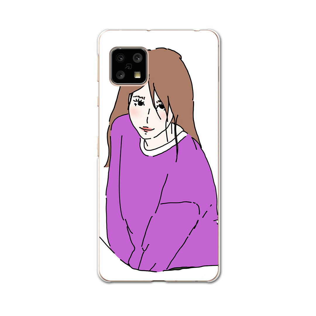 Mobile Phone - AQUOS sense5G 専用ケース ハードケース SH-53A docomo ドコモ igcase スマホカバー カバー ケース 016298 女の子　イラスト