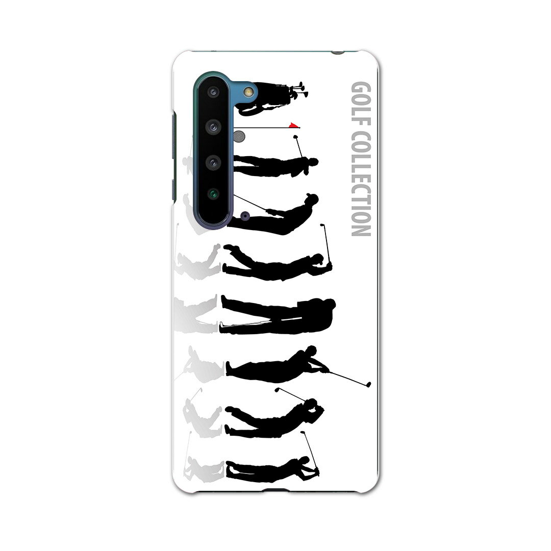 AQUOS R5G SHG01 アクオス アールファイブジー shg01 エーユー au スマホ カバー ケース スマホケース スマホカバー PC ハードケース 000140 ゴルフ　ショット　イラスト