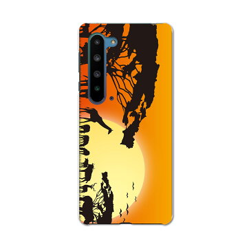 AQUOS R5G SH-51A アクオス アールファイブジー sh51a ドコモ docomo スマホ カバー ケース スマホケース スマホカバー PC ハードケース 001243 アニマル サファリ 動物 夕日