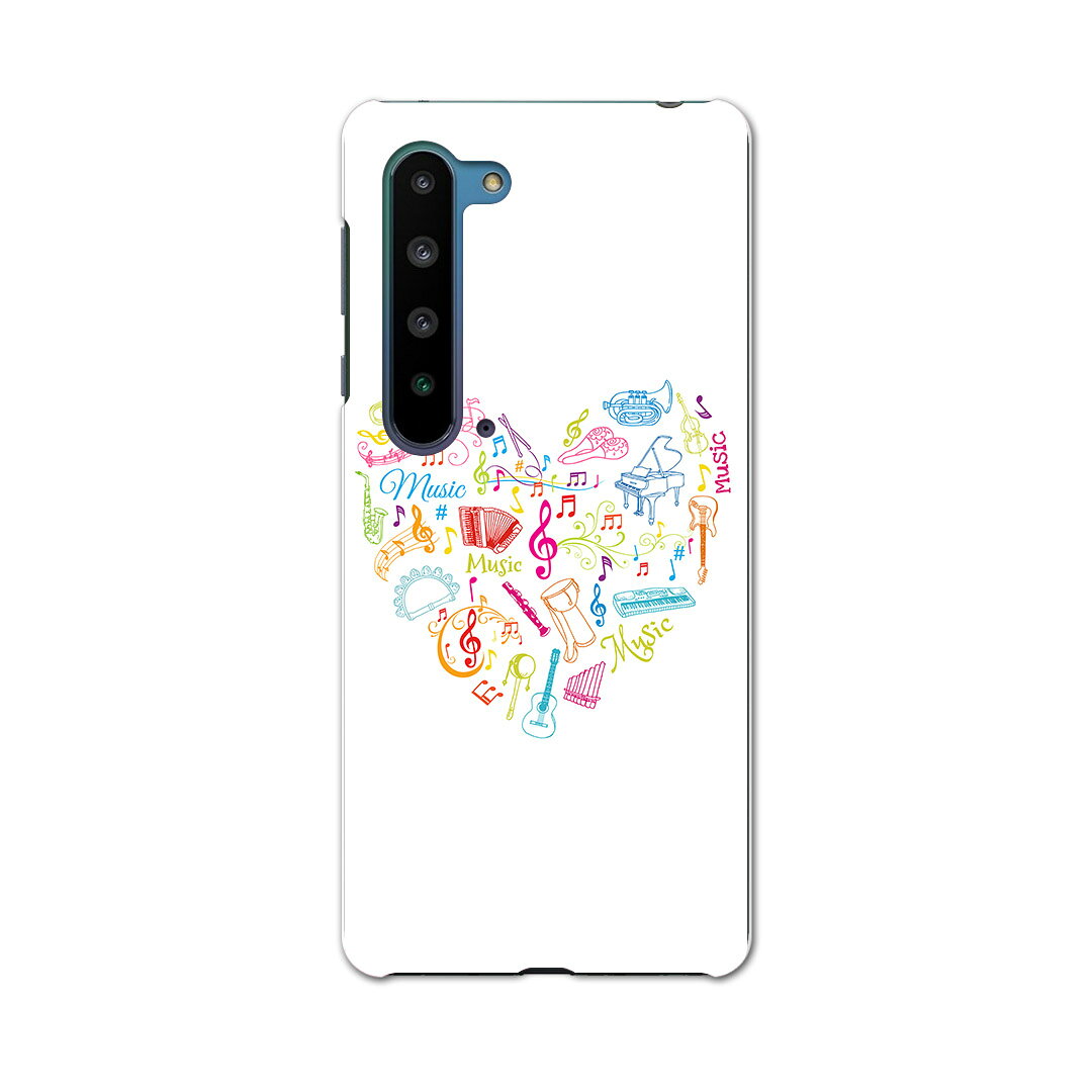 Rakuten - AQUOS R5G アクオス アールファイブジー aquosr5g ソフトバンク SoftBank スマホ カバー ケース スマホケース スマホカバー PC ハードケース 002503 ハート　音楽　カラフル
