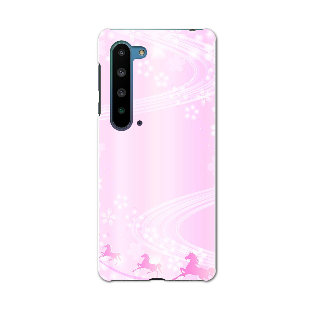 AQUOS R5G アクオス アールファイブジー aquosr5g ソフトバンク SoftBank スマホ カバー ケース スマホケース スマホカバー PC ハードケース 004925 馬 桜 ピンク