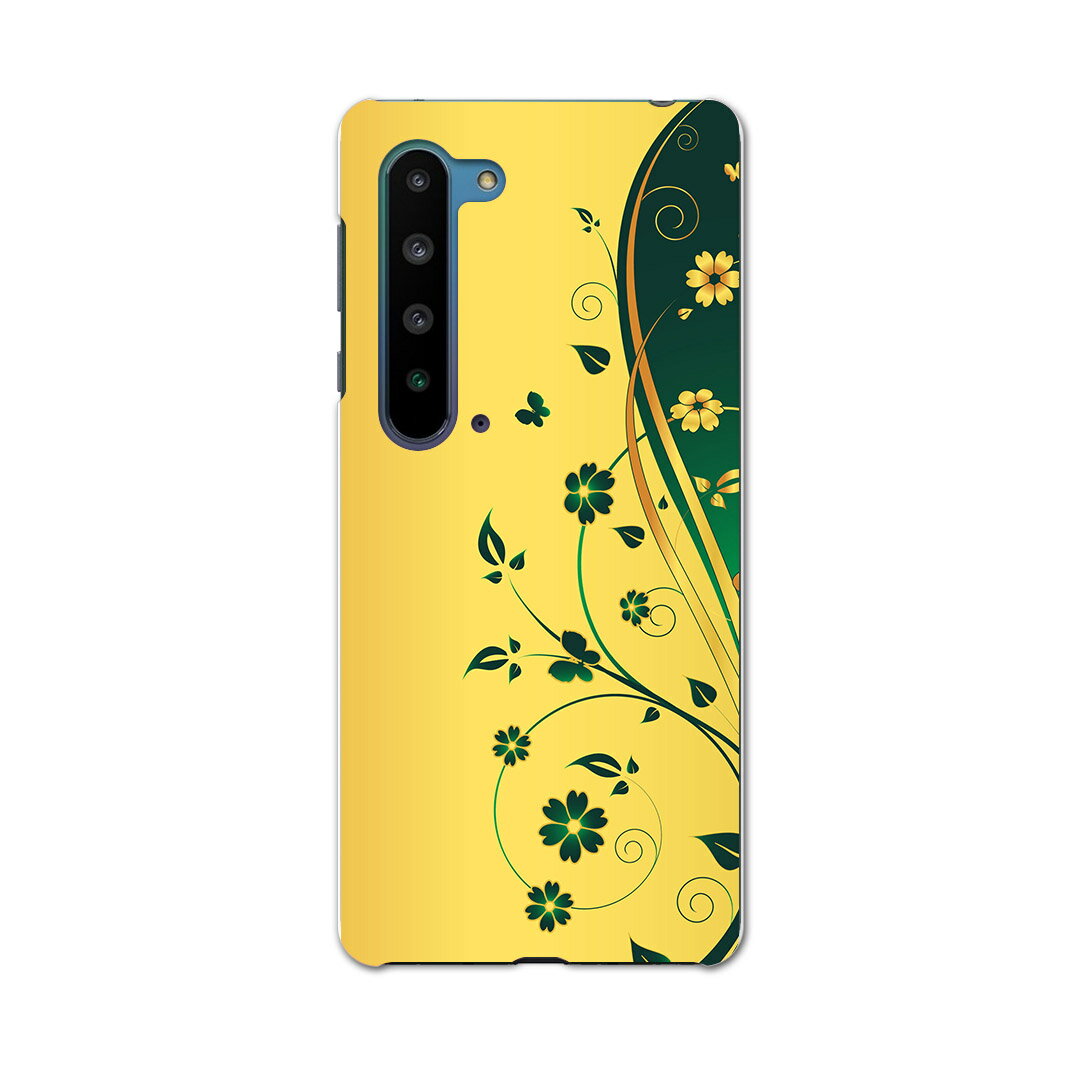 AQUOS R5G アクオス アールファイブジー aquosr5g ソフトバンク SoftBank スマホ カバー ケース スマホケース スマホカバー PC ハードケース 007556 花 フラワー 緑 グリーン イエロー