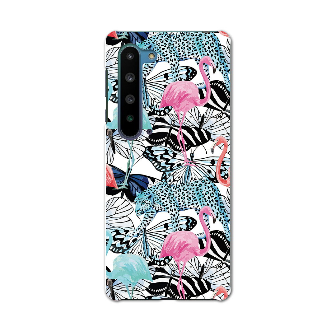 AQUOS R5G SH-51A アクオス アールファイブジー sh51a ドコモ docomo スマホ カバー ケース スマホケース スマホカバー PC ハードケース 011591 動物 フラミンゴ 蝶