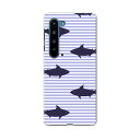 AQUOS R5G SH-51A アクオス アールファイブジー sh51a ドコモ docomo スマホ カバー ケース スマホケース スマホカバー PC ハードケース 012000 魚 ボーダー 青(2)