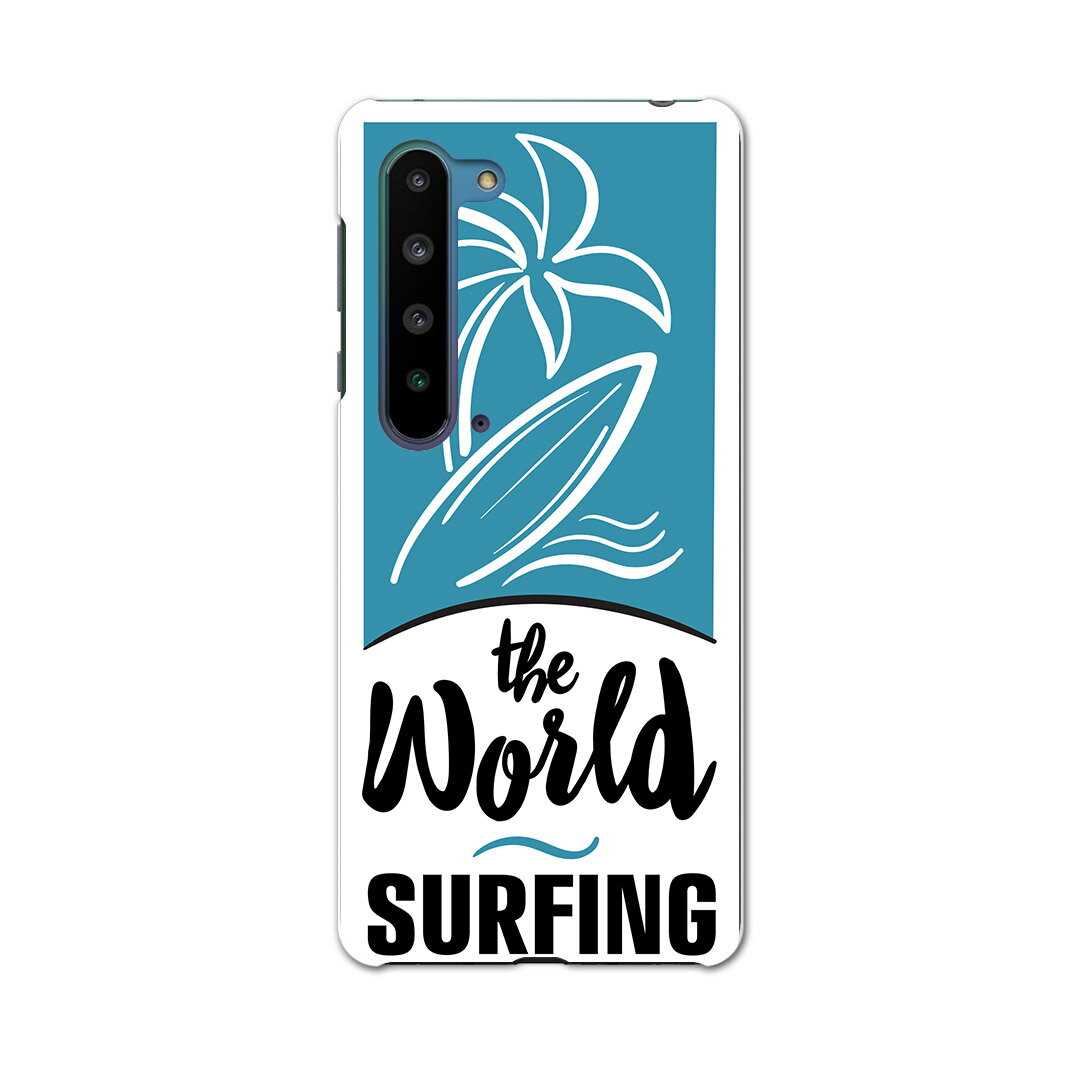 乐天商城 - AQUOS R5G SHG01 アクオス アールファイブジー shg01 エーユー au スマホ カバー ケース スマホケース スマホカバー PC ハードケース 014322 サーフィン　ヤシの木　海