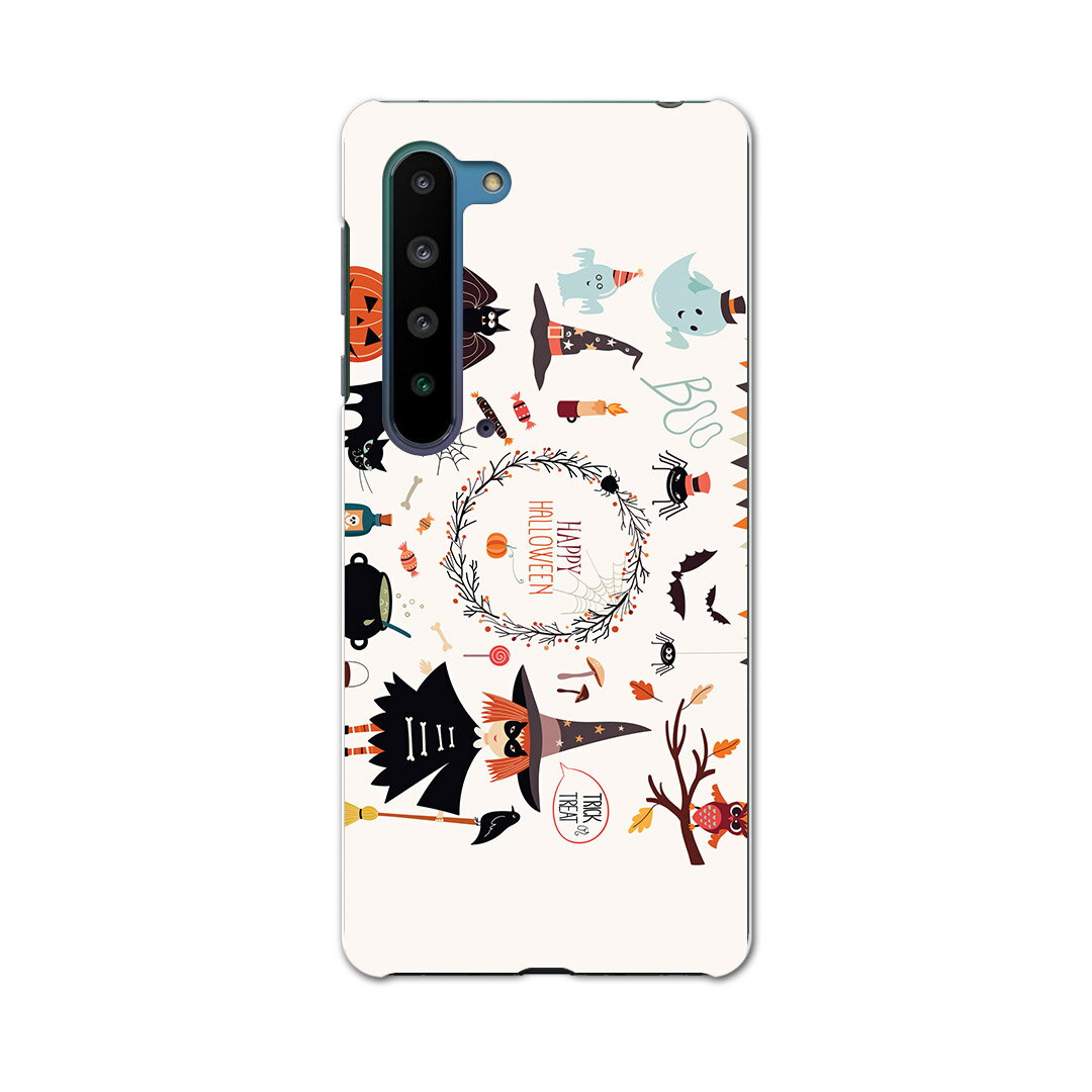 AQUOS R5G SHG01 アクオス アールファイブジー shg01 エーユー au スマホ カバー ケース スマホケース スマホカバー PC ハードケース 015415 ハロウィン　カボチャ　お菓子　英字　おばけ