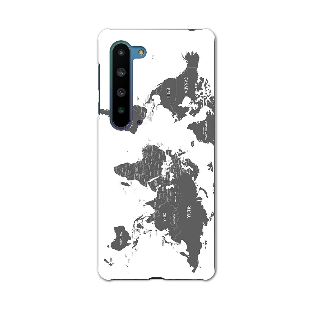 AQUOS R5G SHG01 アクオス アールファイブジー shg01 エーユー au スマホ カバー ケース スマホケース スマホカバー PC ハードケース 015995 世界地図　wordmap　黒
