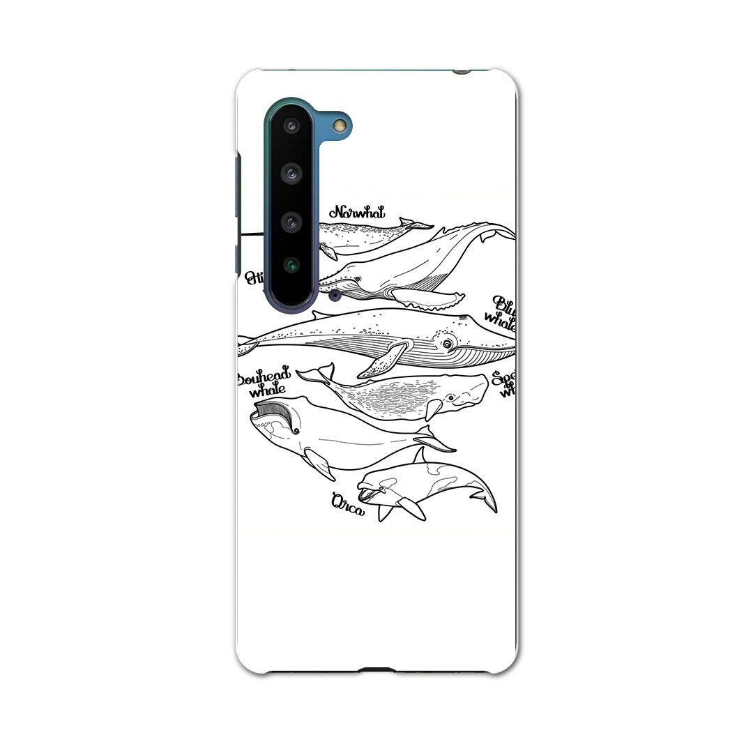 AQUOS R5G SHG01 アクオス アールファイブジー shg01 エーユー au スマホ カバー ケース スマホケース スマホカバー PC ハードケース 016163 魚　モノクロ