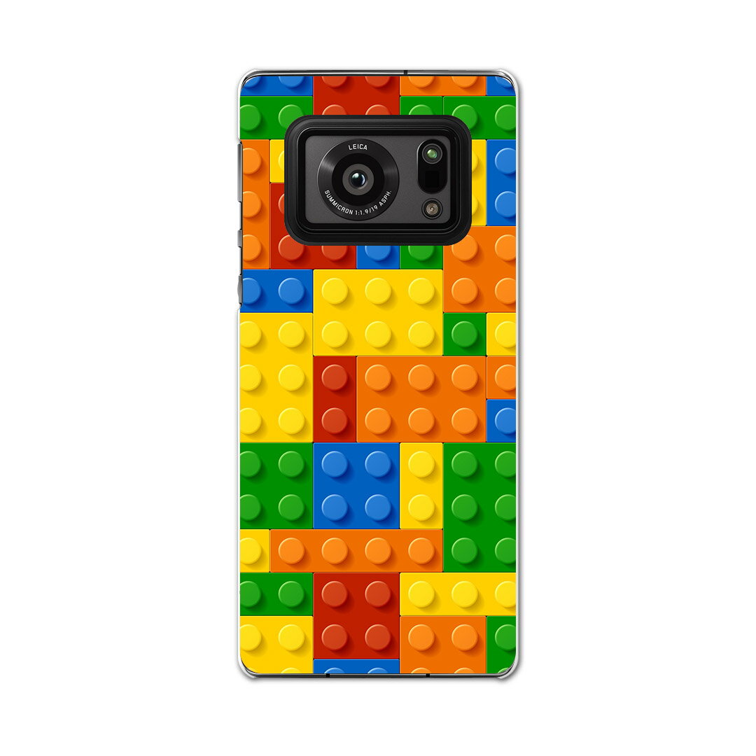 AQUOS R6 SH-51B SHARP シャープ アクオス docomo ドコモ スマホ カバー ケース スマホケース スマホカバー PC ハードケース 001168 ブロック　カラフル