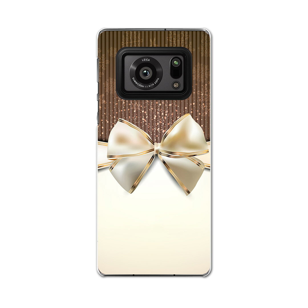 AQUOS R6 SH-51B SHARP シャープ アクオス docomo ドコモ スマホ カバー ケース スマホケース スマホカバー PC ハードケース 001607 リボン　冬