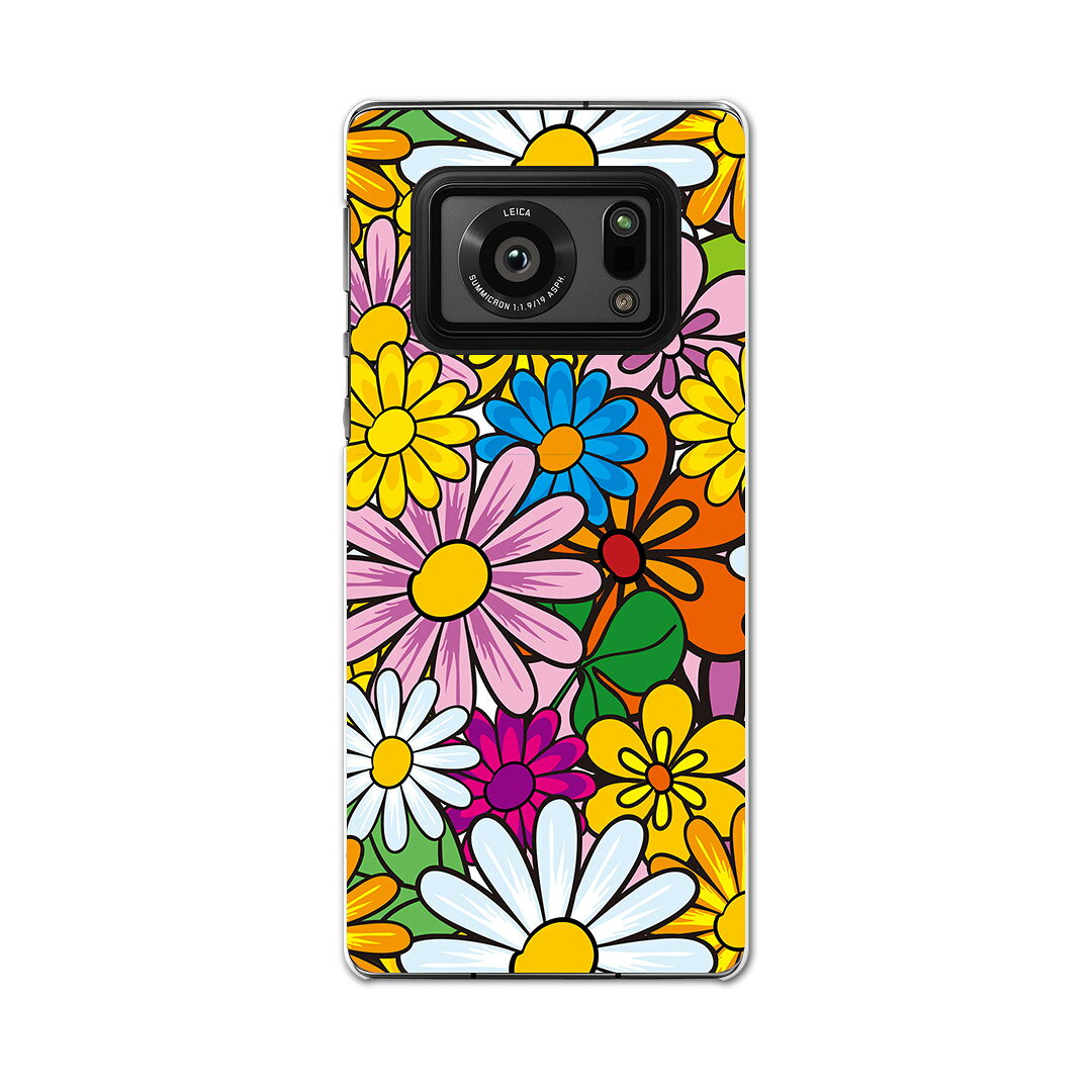AQUOS R6 SH-51B SHARP シャープ アクオス docomo ドコモ スマホ カバー ケース スマホケース スマホカバー PC ハードケース 003987 花　フラワー　カラフル