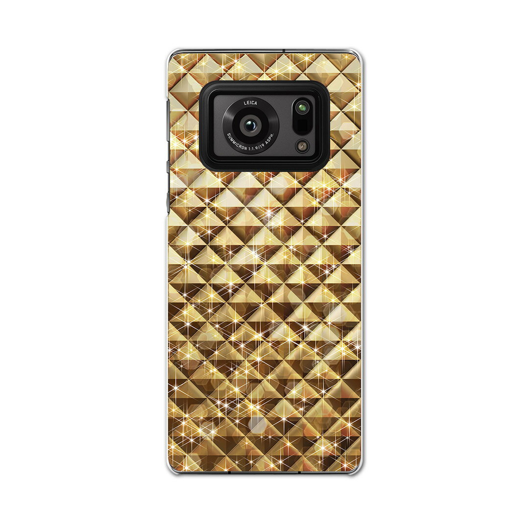 AQUOS R6 SH-51B SHARP シャープ アクオス docomo ドコモ スマホ カバー ケース スマホケース スマホカバー PC ハードケース 004965 ゴールド　金　メタリック