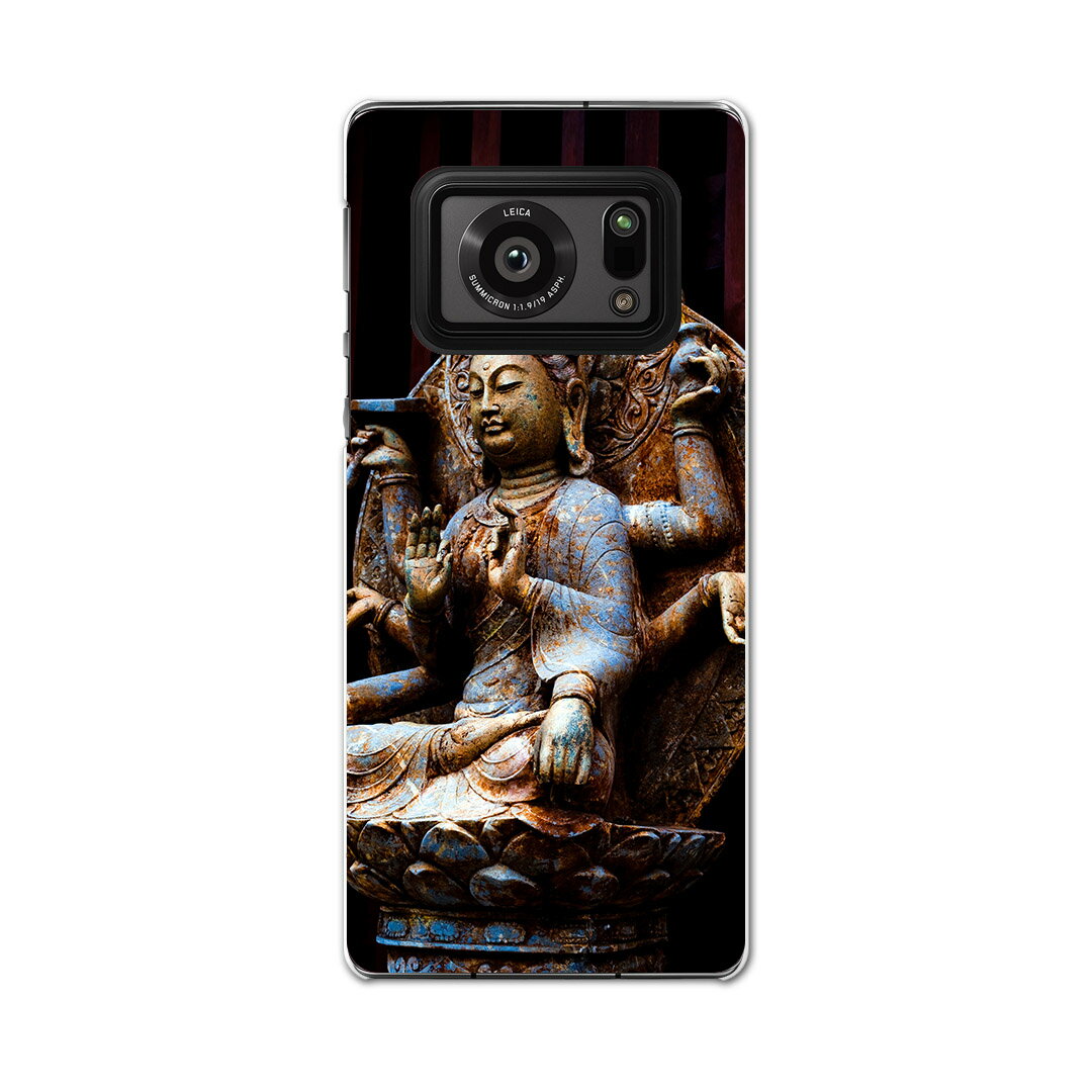 AQUOS R6 SH-51B SHARP シャープ アクオス docomo ドコモ スマホ カバー ケース スマホケース スマホカバー PC ハードケース 005093 仏像　写真　黒