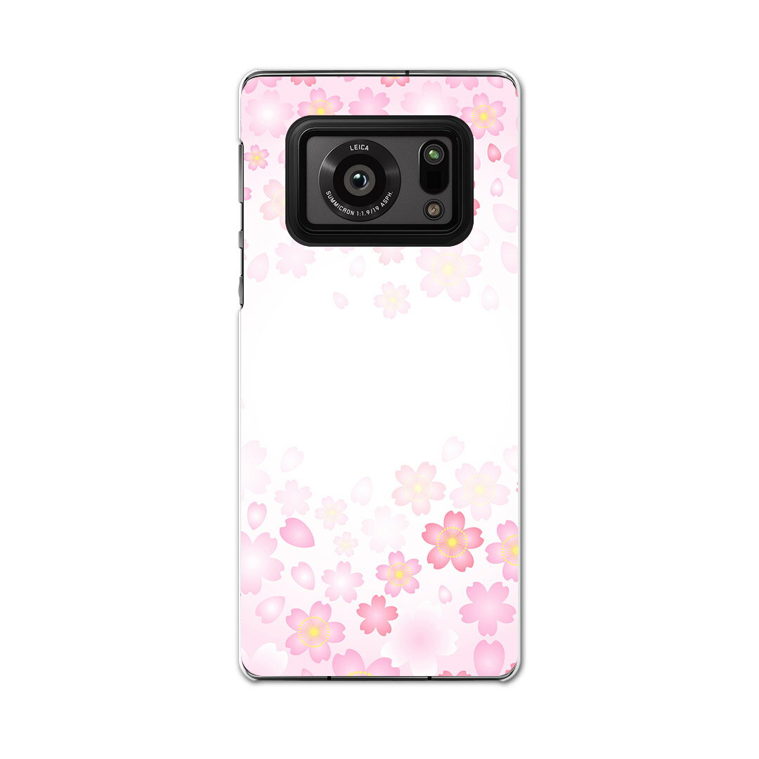 AQUOS R6 SH-51B SHARP シャープ アクオス docomo ドコモ スマホ カバー ケース スマホケース スマホカバー PC ハードケース 005307 桜　ピンク　イラスト