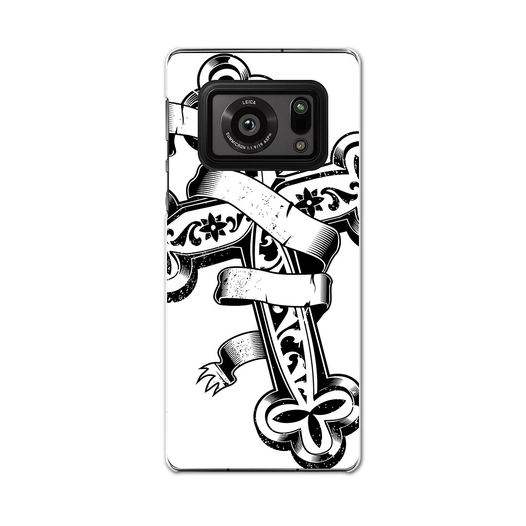 AQUOS R6 SH-51B SHARP シャープ アクオス docomo ドコモ スマホ カバー ケース スマホケース スマホカバー PC ハードケース 006434 十字架　イラスト