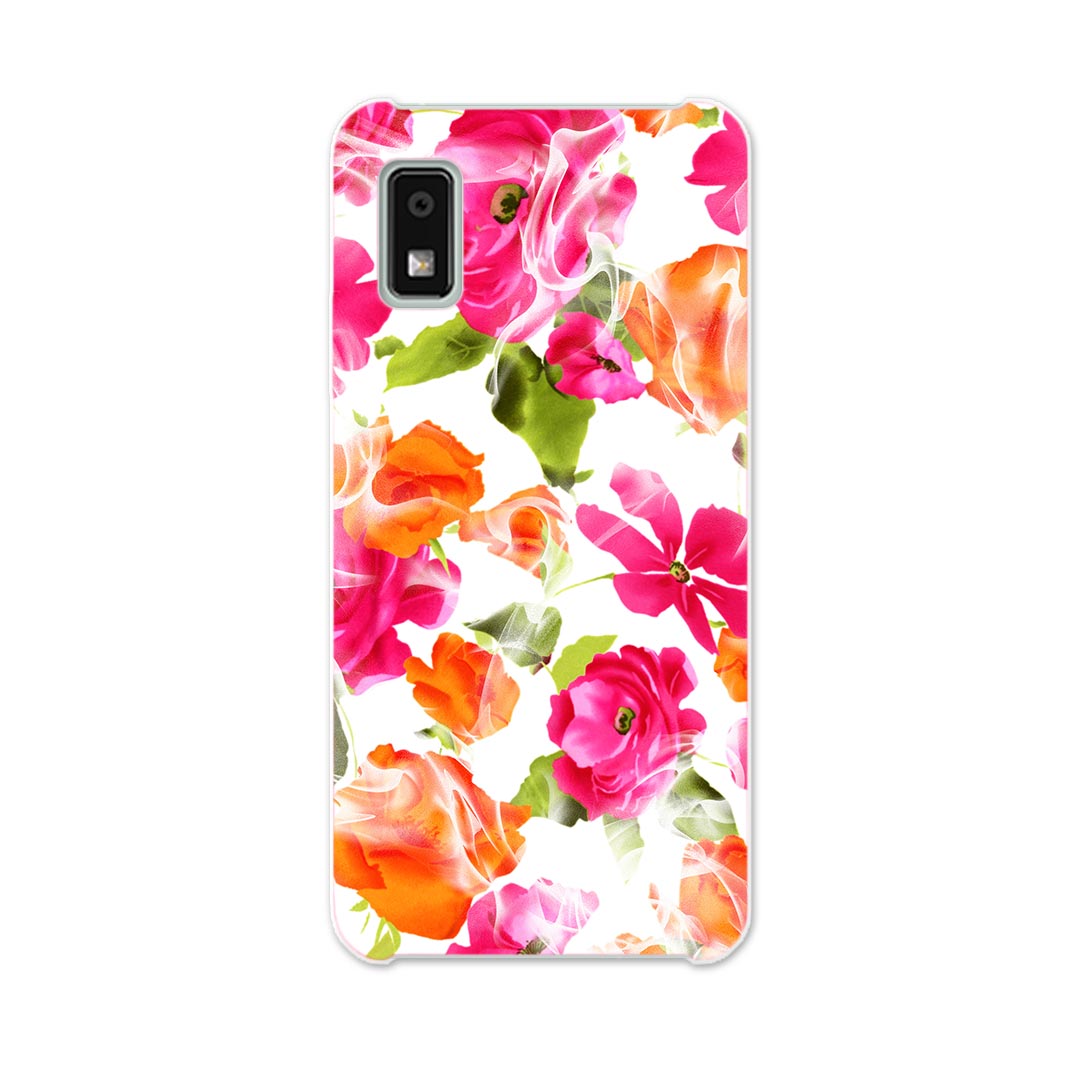 AQUOS wish2 / wish 用ハード ケース SH-51C / SHG06 / A104SH / SH-M20 各キャリア 共通対応 ケース カバー sh51c ハードケース 010651 　花　ピンク　オレンジ