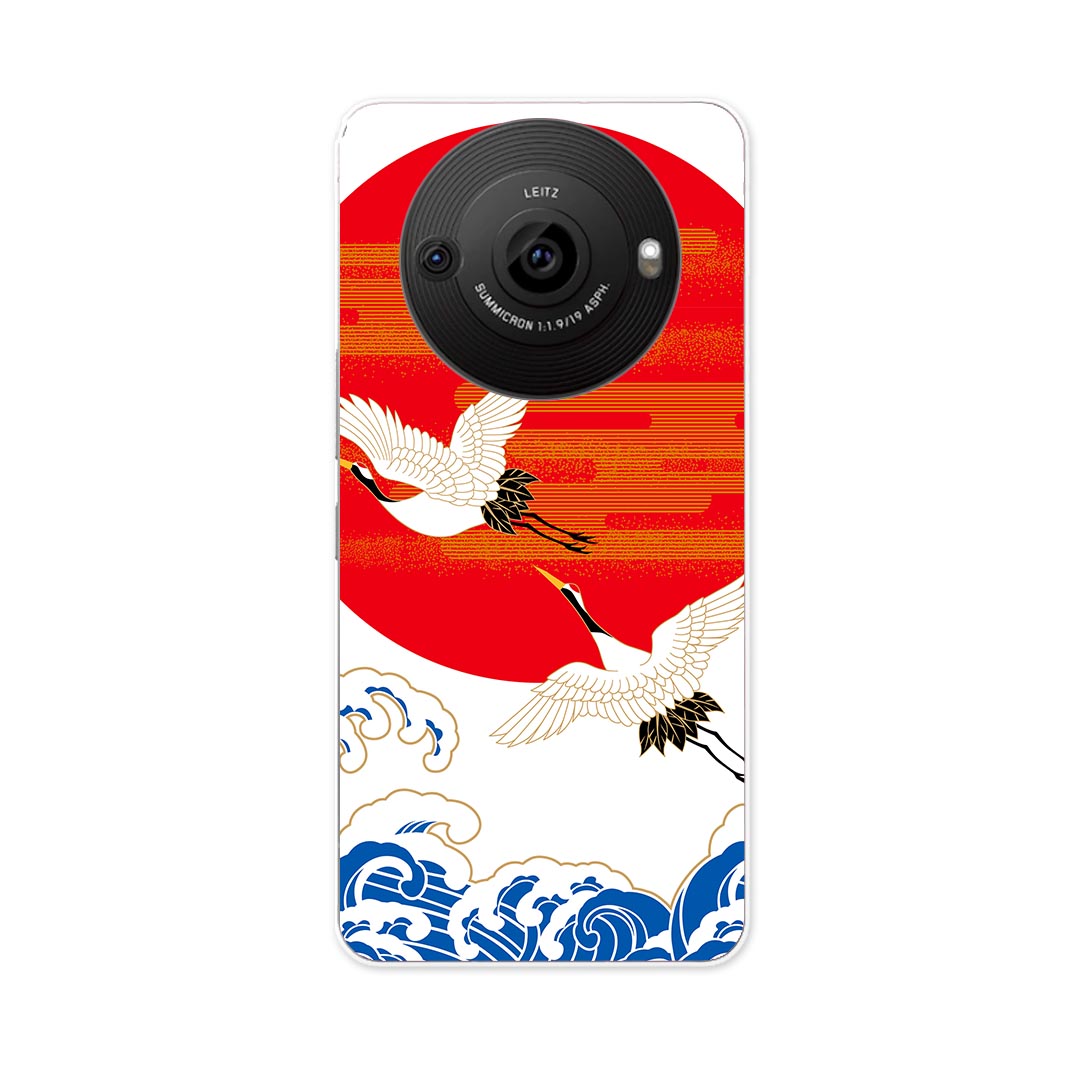 AQUOS R8 Pro 用ハード ケース SH-51D / A301SH 各キャリア 共通対応 ケース カバー sh51d ハードケース 005471 和風　和柄　鶴