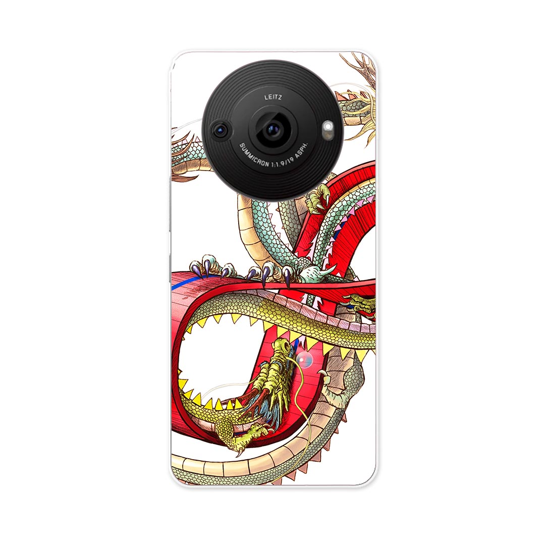 AQUOS R8 Pro 用ハード ケース SH-51D / A301SH 各キャリア 共通対応 ケース カバー sh51d ハードケース 007698 龍　イラスト　赤　レッド