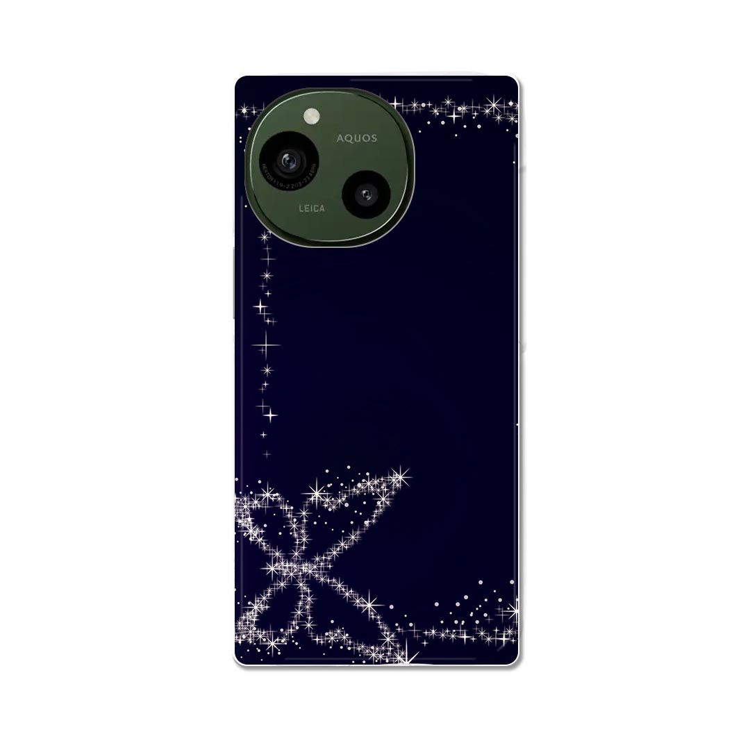 AQUOS R9 用 ハードケース SH-51E / A401SH 共通対応 ハード ケース sh51e 対応 ケース カバー 000433 キラキラ　蝶