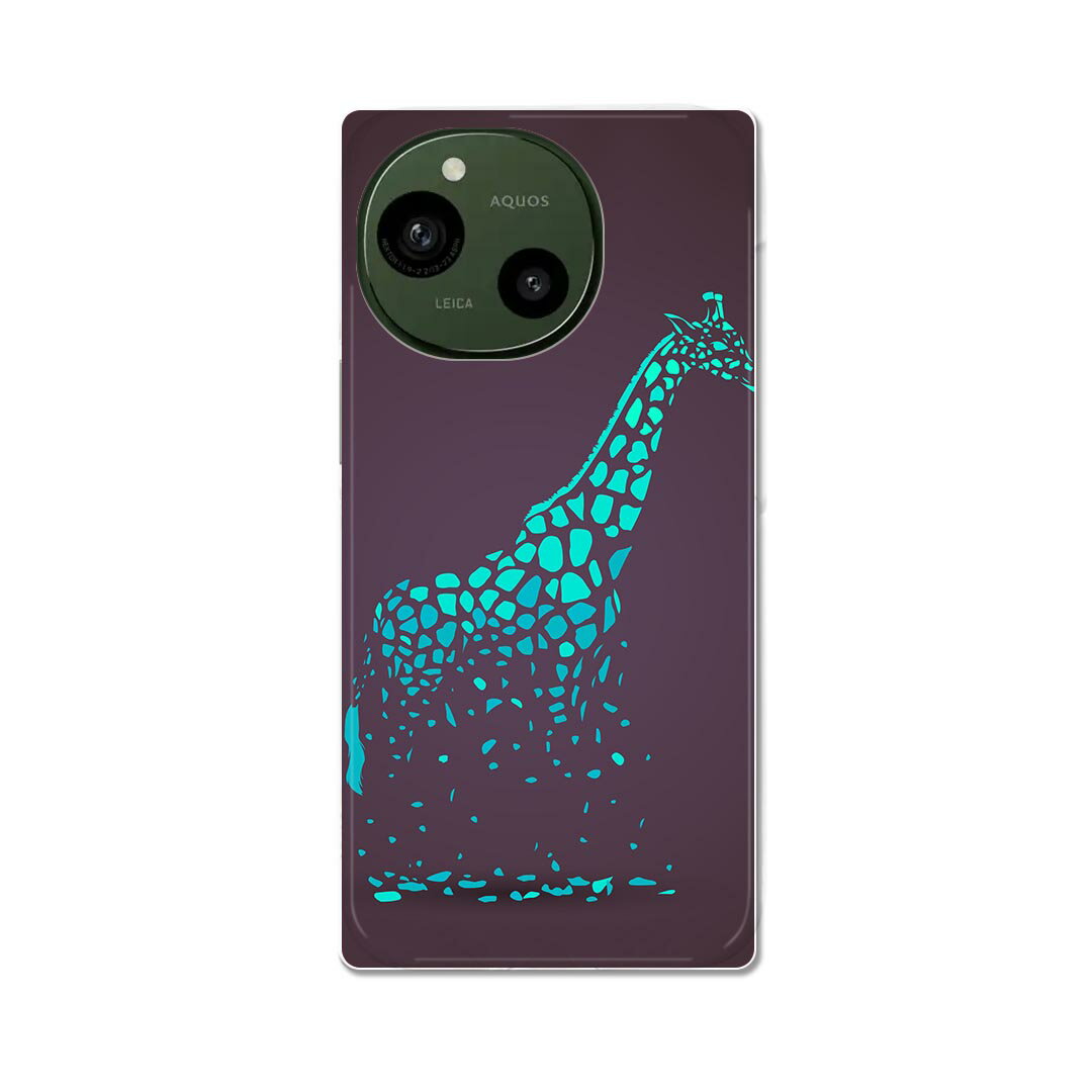 AQUOS R9 用 ハードケース SH-51E / A401SH 共通対応 ハード ケース sh51e 対応 ケース カバー 011640 アニマル　動物　キリン