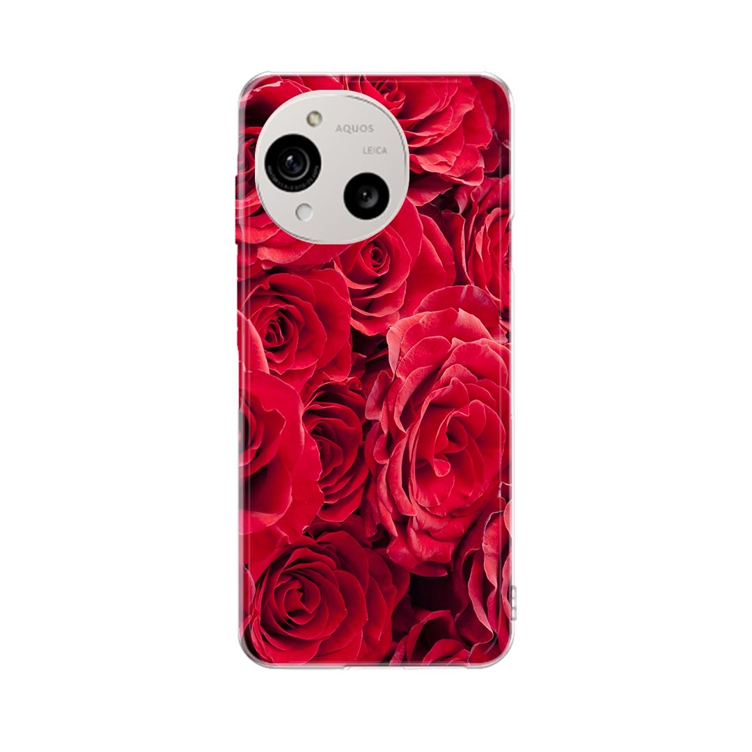 Rakuten - AQUOS R10 用 スマホケース SH-51F / A501SH / SH-M31 共通対応 sh51f ケース カバー ハードケース 000124 バラ　赤　花束