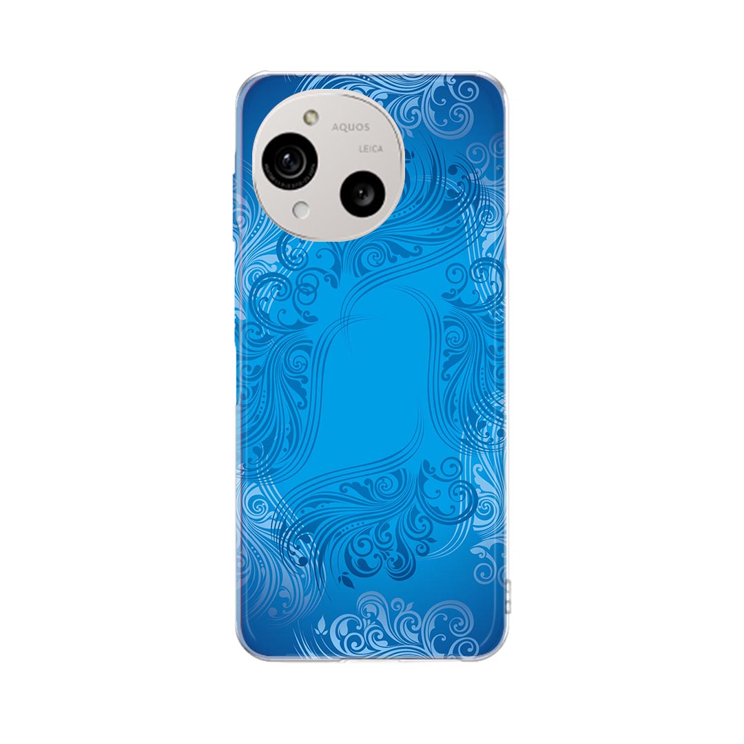 Mobile Phone Cases - AQUOS R10 用 スマホケース SH-51F / A501SH / SH-M31 共通対応 sh51f ケース カバー ハードケース 000795 ダマスク　ブルー
