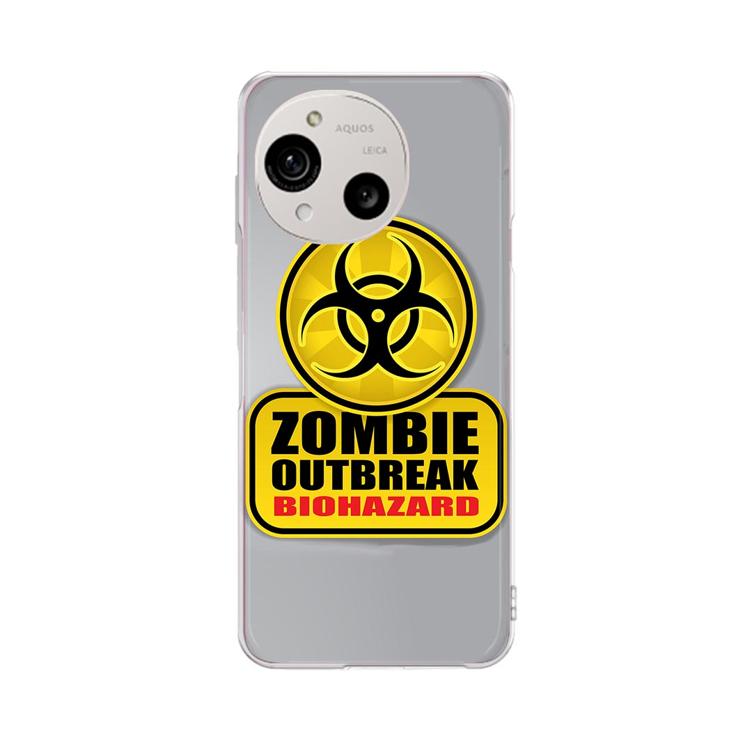 AQUOS R10 用 スマホケース SH-51F / A501SH / SH-M31 共通対応 sh51f ケース カバー ハードケース 001180 標識 ゾンビ バイオハザード