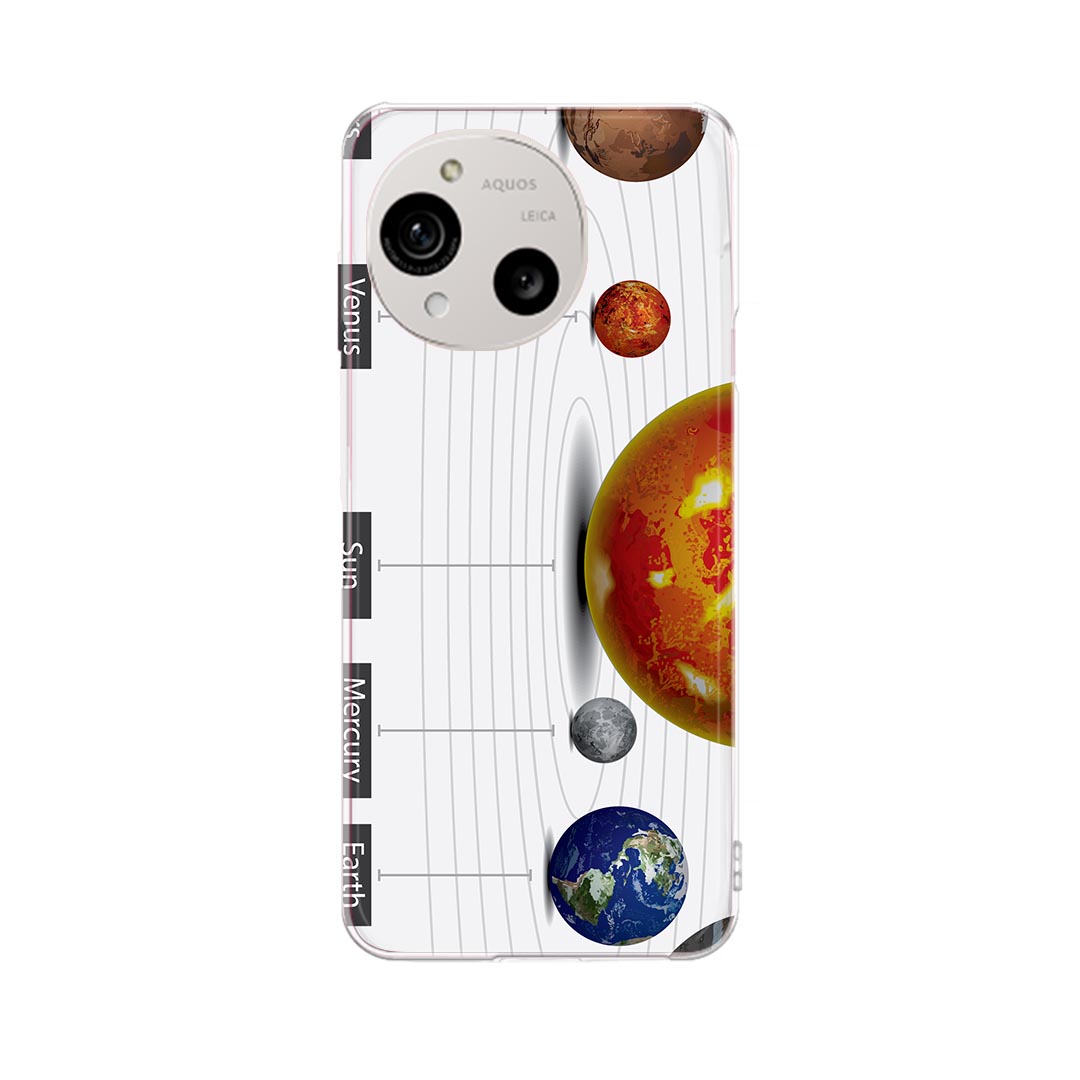 AQUOS R10 用 スマホケース SH-51F / A501SH / SH-M31 共通対応 sh51f ケース カバー ハードケース 033408 solar system 太陽系