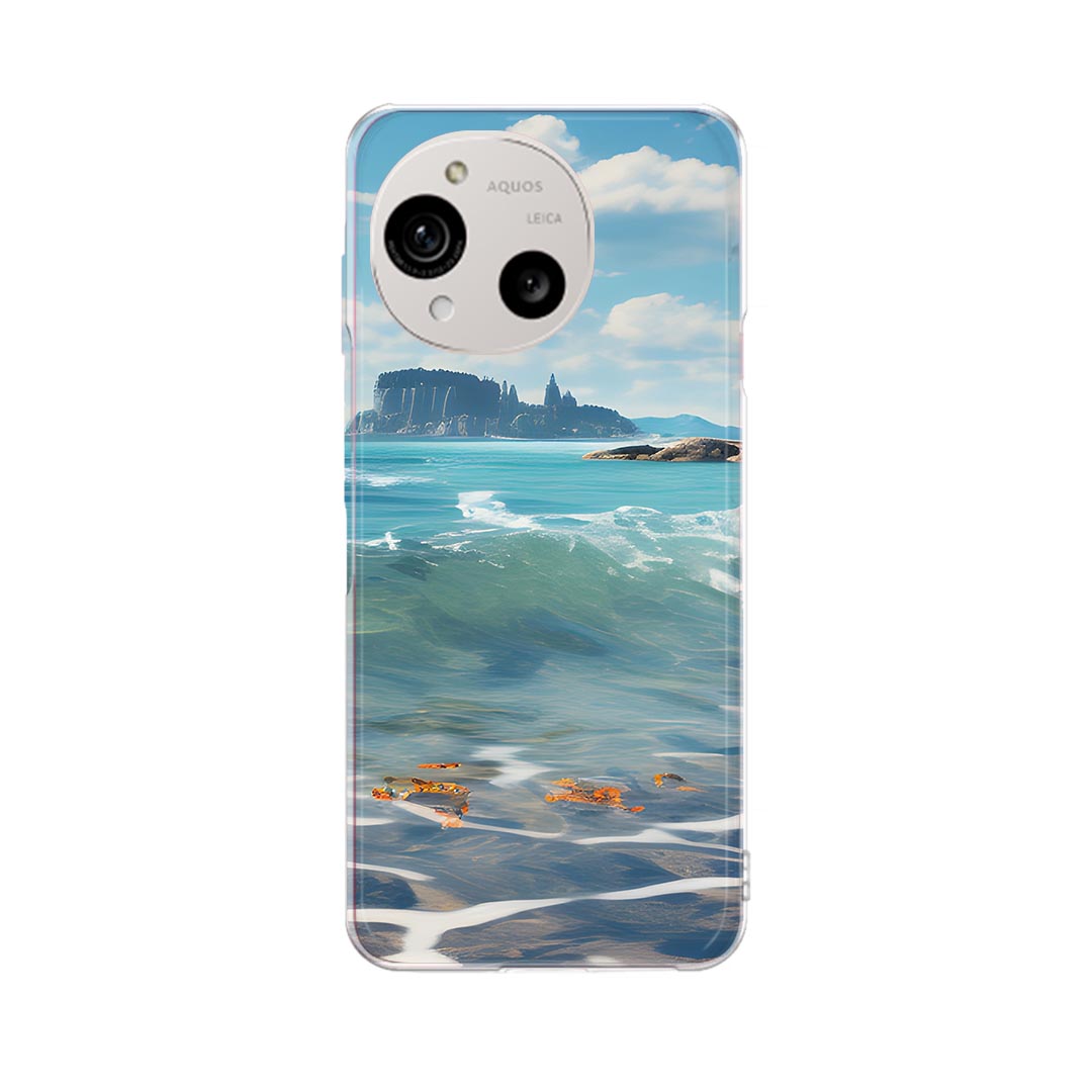 AQUOS R10 用 スマホケース SH-51F / A501SH / SH-M31 共通対応 sh51f ケース カバー ハードケース 033575 海 海岸