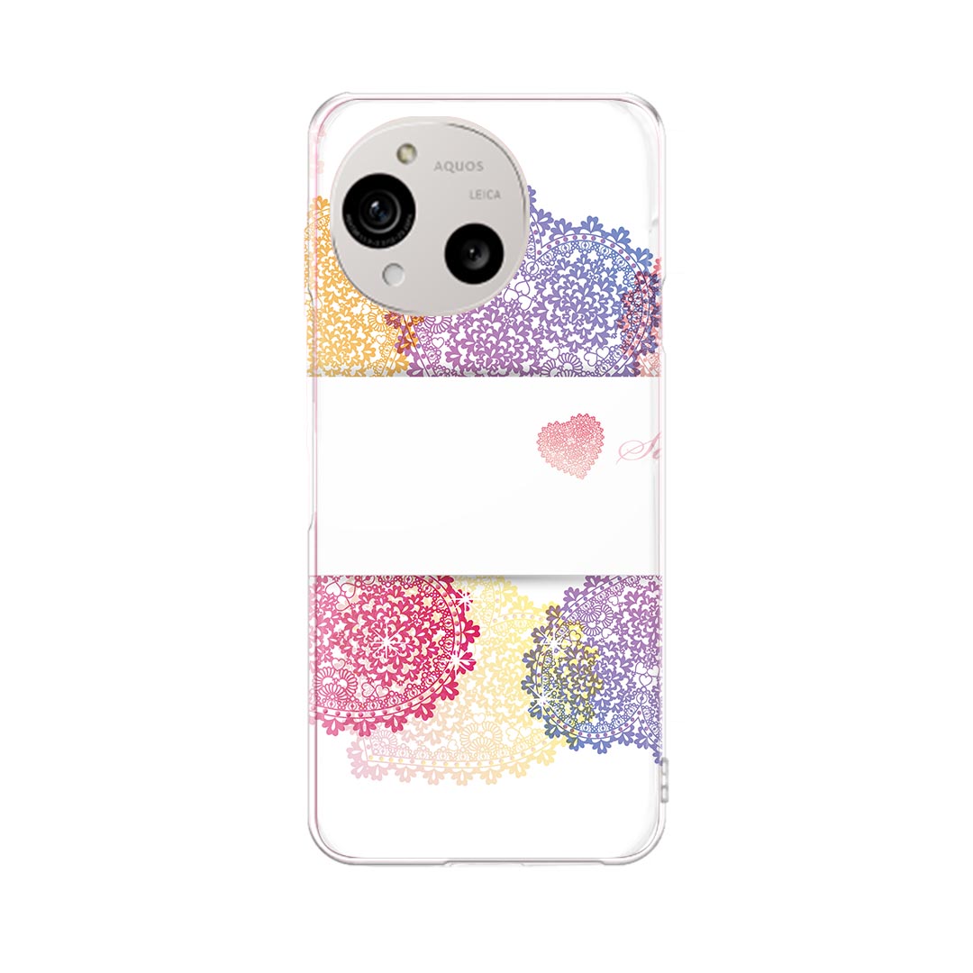 樂天商城 - AQUOS R10 用 スマホケース SH-51F / A501SH / SH-M31 共通対応 sh51f ケース カバー ハードケース 005183 ハート　レース　イラスト