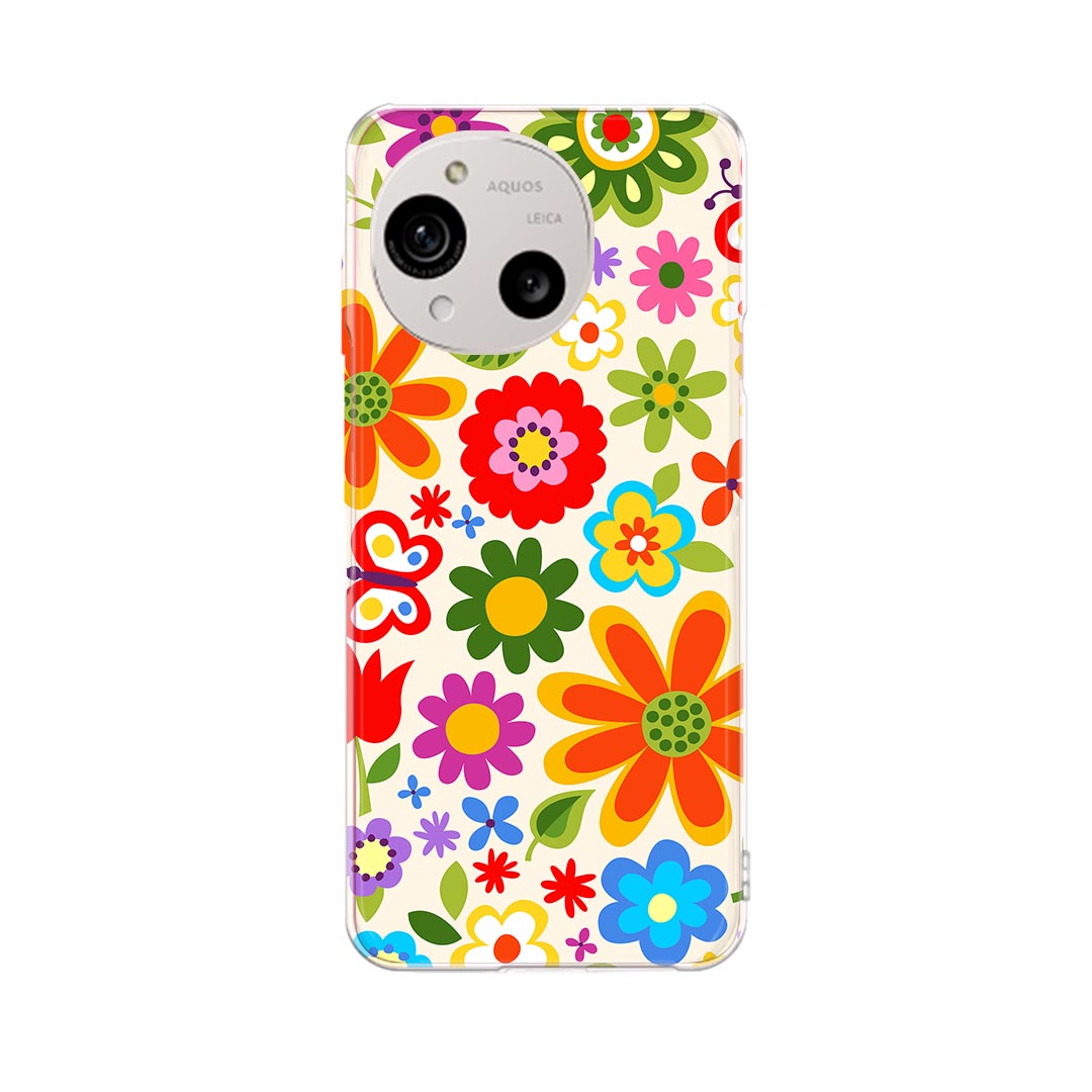 AQUOS R10 用 スマホケース SH-51F / A501SH / SH-M31 共通対応 sh51f ケース カバー ハードケース 006020 花　　模様
