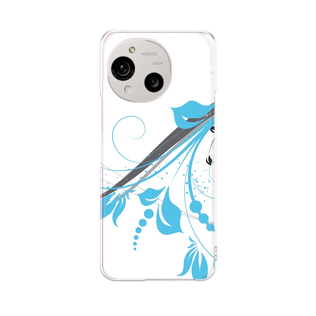 樂天商城 - AQUOS R10 用 スマホケース SH-51F / A501SH / SH-M31 共通対応 sh51f ケース カバー ハードケース 007921 花　　水色　イラスト